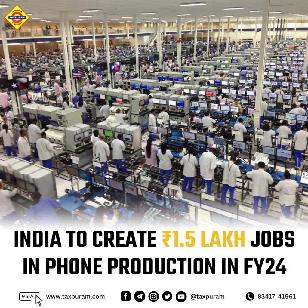 India to create ₹1.5Lakh jobs in phone production in FY24-Taxpuram