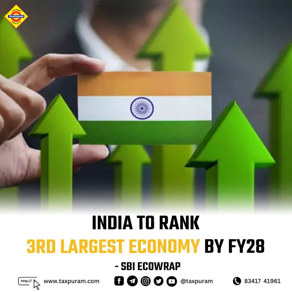 India to Rank 3rd Largest Economy by FY28 SBI Ecowrap-taxpuram